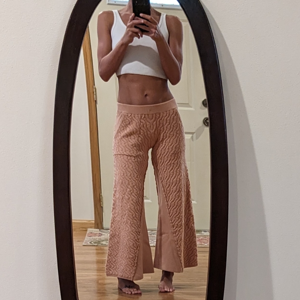 Free People Beach knit wide leg pants XS